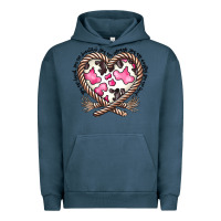 Pigment Midnight Navy western cowhide heart Urban Hoodie - CowhideDigitalArt