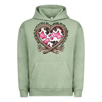 Pigment Oil Green western cowhide heart Urban Hoodie - CowhideDigitalArt