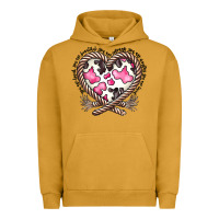 Pigment Peanut Butter western cowhide heart Urban Hoodie - CowhideDigitalArt