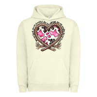 Pigment Pistachio western cowhide heart Urban Hoodie - CowhideDigitalArt