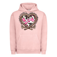 Pigment Salmon western cowhide heart Urban Hoodie - CowhideDigitalArt
