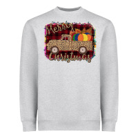 Heather Grey Merry Christmas Truck Heavyweight Sweatshirt - Bettercallsaul