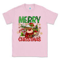 Bubblegum Pink merry christmas deer Classic Tee - MaliasSmallBusiness