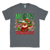 Charcoal Heather merry christmas deer Classic Tee - MaliasSmallBusiness