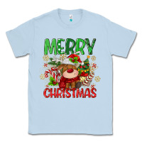 Dusty Blue merry christmas deer Classic Tee - MaliasSmallBusiness