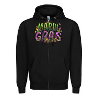 Black mardi gras Zipper Hoodie - CowGirlArtShop