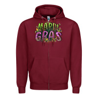 Burgundy mardi gras Zipper Hoodie - CowGirlArtShop