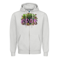 Dove Grey mardi gras Zipper Hoodie - CowGirlArtShop