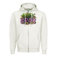 Oatmeal Heather mardi gras Zipper Hoodie - CowGirlArtShop