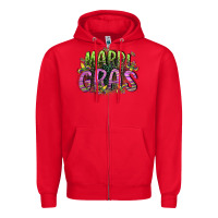 Red mardi gras Zipper Hoodie - CowGirlArtShop