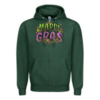 Sports Green mardi gras Zipper Hoodie - CowGirlArtShop