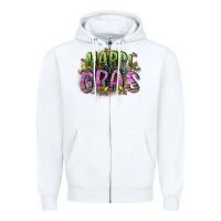 White mardi gras Zipper Hoodie - CowGirlArtShop