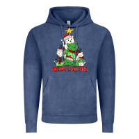 Vintage Denim meowy christmas cat tree Vintage Hoodie - MaliasSmallBusiness