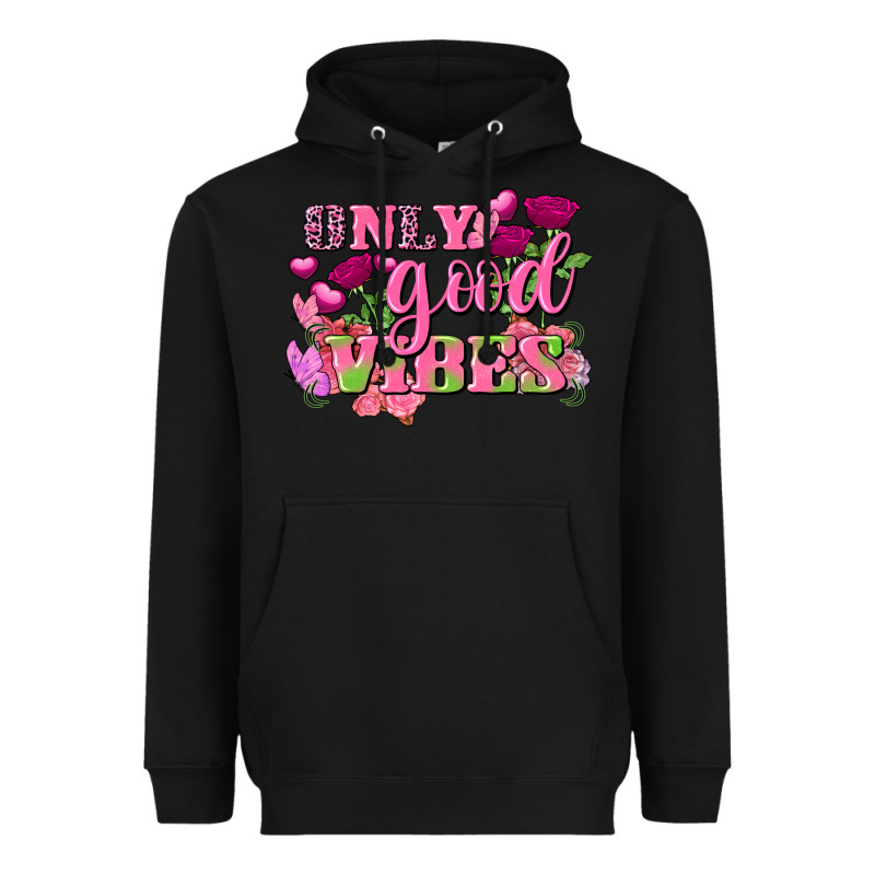Valentine's Day Only Good Vibes Heavyweight Hoodie by FaDigitalArtStudio | Teevron
