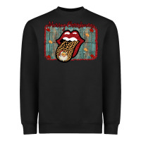 Black Merry Christmas Lips Santa Heavyweight Sweatshirt - Bettercallsaul