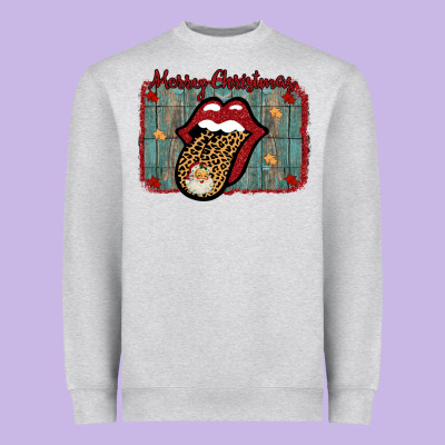 Merry Christmas Lips Santa Heavyweight Sweatshirt Designed By Bettercallsaul