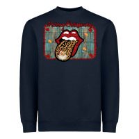 Navy Merry Christmas Lips Santa Heavyweight Sweatshirt - Bettercallsaul