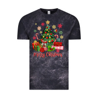 Cloud Black merry christmas tree with gift box Vintage Tee - MaliasSmallBusiness
