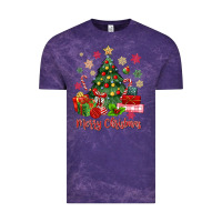 Cloud Purple merry christmas tree with gift box Vintage Tee - MaliasSmallBusiness