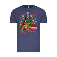 Vintage Denim merry christmas tree with gift box Vintage Tee - MaliasSmallBusiness