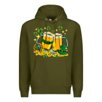 Army Green St. Patrick's Day beer Premium Hoodie - HowdyJamesFarm