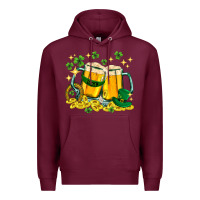 Burgundy St. Patrick's Day beer Premium Hoodie - HowdyJamesFarm