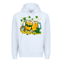 White St. Patrick's Day beer Premium Hoodie - HowdyJamesFarm