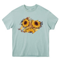 Arona sunflower glitter leather patch Heavy Core Tee - AdoDesignShop