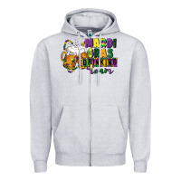 Heather Grey mardi gras drinking team 12 inches 300 dpi Zipper Hoodie - CowGirlArtShop
