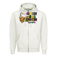 Oatmeal Heather mardi gras drinking team 12 inches 300 dpi Zipper Hoodie - CowGirlArtShop
