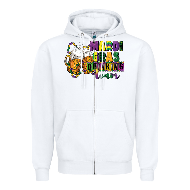 Mardi Gras Drinking Team 12 Inches 300 Dpi Zipper Hoodie by CowGirlArtShop | Teevron