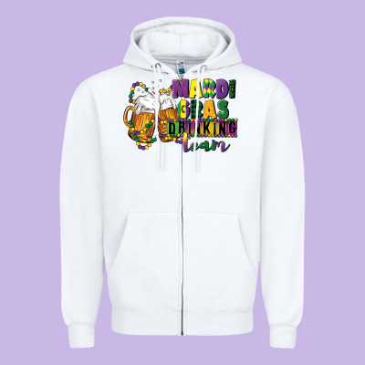 Mardi Gras Drinking Team 12 Inches 300 Dpi Zipper Hoodie Designed By Cowgirlartshop