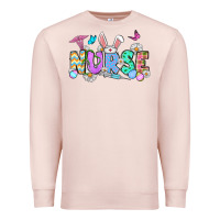 Pale Pink Easter Nurse Premium Sweatshirt - OliviaCreatesArt