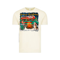 Vintage Arctic Merry Christmas with camper van Vintage Tee - NancyCooperArtShop