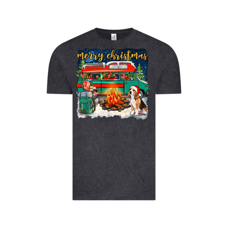 Merry Christmas With Camper Van Vintage Tee by NancyCooperArtShop | Teevron