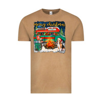 Vintage Camel Merry Christmas with camper van Vintage Tee - NancyCooperArtShop