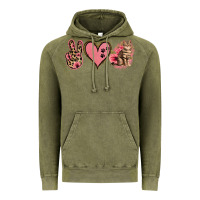 Vintage Olive Peace Love Cats Vintage Hoodie - Jasminsmagicworld