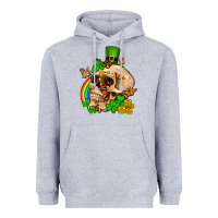 Heather Grey St. Patrick's boho skull Heavyweight Hoodie - OliviaCreatesArt