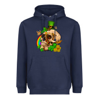 Navy St. Patrick's boho skull Heavyweight Hoodie - OliviaCreatesArt