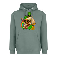 Sage St. Patrick's boho skull Heavyweight Hoodie - OliviaCreatesArt