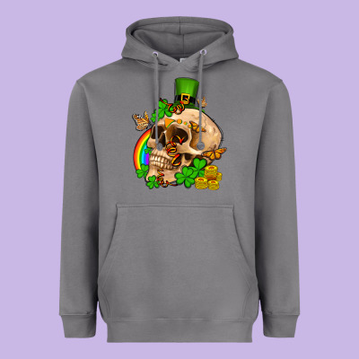 St. Patrick's Boho Skull Heavyweight Hoodie Designed By Oliviacreatesart