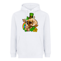 White St. Patrick's boho skull Heavyweight Hoodie - OliviaCreatesArt