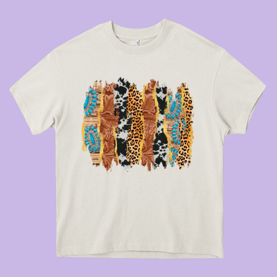 Western Brushstrokes Heavy Core Tee Designed By Adodesignshop