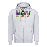 Heather Grey interpreter mardi gras Zipper Hoodie - CowGirlArtShop