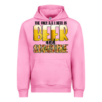 Fuchsia Pink The Only c B s I NeedIs Beer And Sunshine Urban Hoodie - CowhideDigitalArt