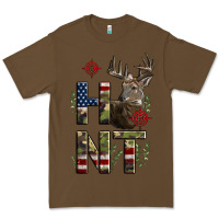 Cacao Deer Hunting Usa Flag Premium Tee - LillyAllenDesigns