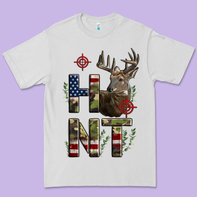 Deer Hunting Usa Flag Premium Tee Designed By Lillyallendesigns
