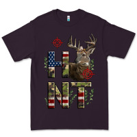 Plum Deer Hunting Usa Flag Premium Tee - LillyAllenDesigns