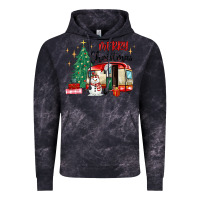 Cloud Black merry christmas camper Vintage Hoodie - MaliasSmallBusiness