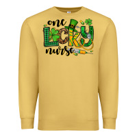 Antique Gold St. Patrick's Day One lucky Nurse Premium Sweatshirt - OliviaCreatesArt